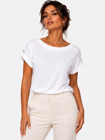 T-shirt 'Blouse - Boat neckline plain' REGINA FASHION en blanc