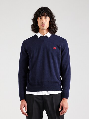 HUGO Trui 'San Cassius-C1' in Blauw: voorkant