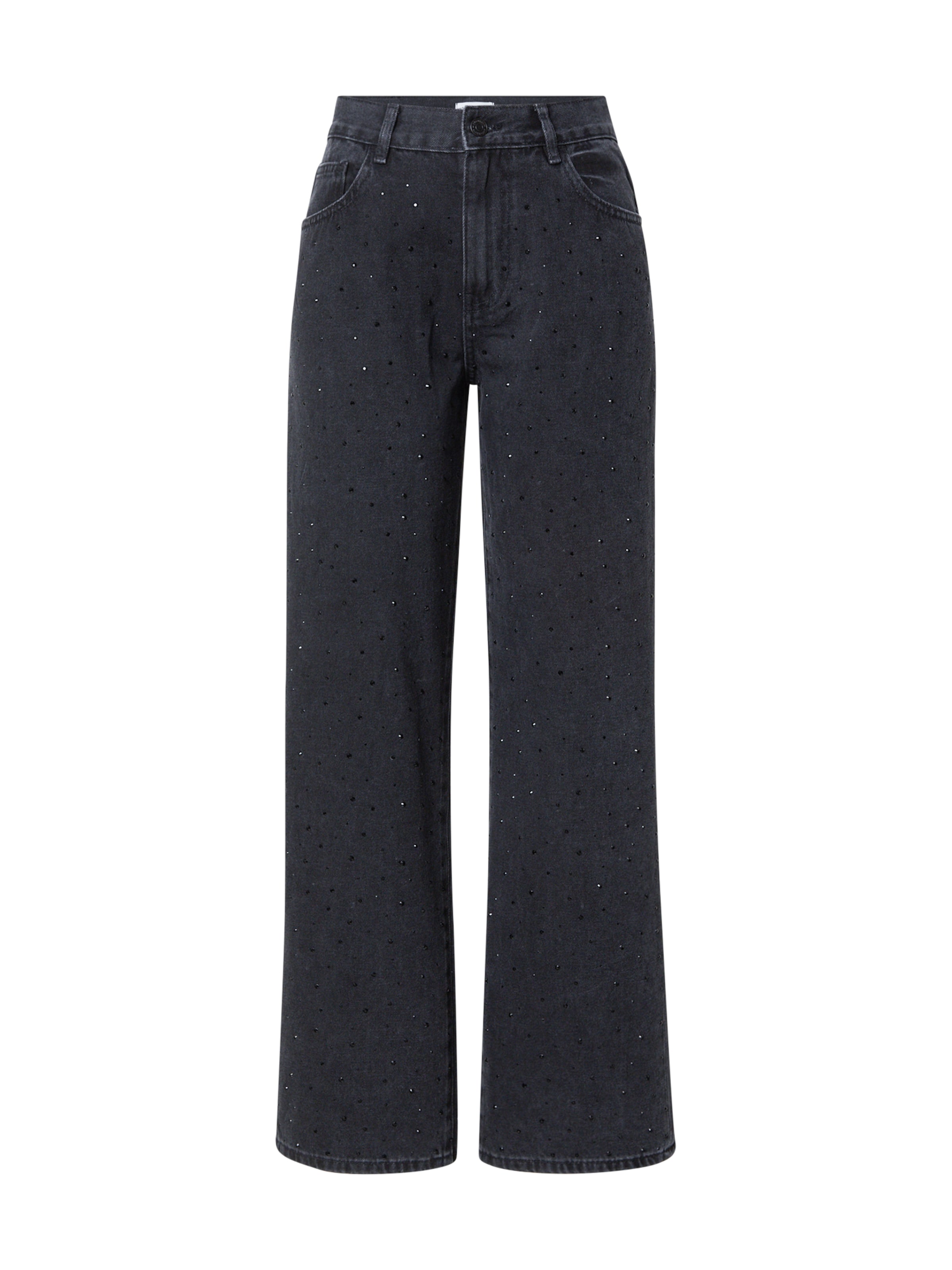 Gina Tricot Loosefit Τζιν σε μαύρο: μπροστά