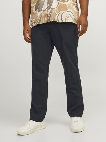 Jack & Jones Plus Regular Chino trousers in Black: front