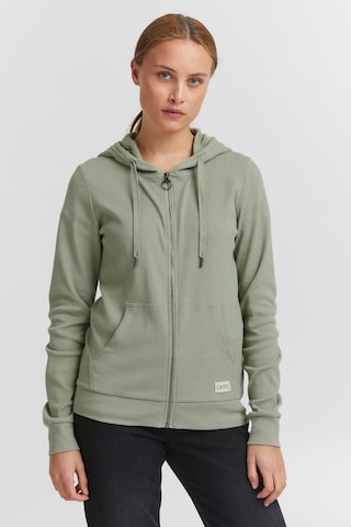 Oxmo Zip-Up Hoodie 'Lova' in Green: front