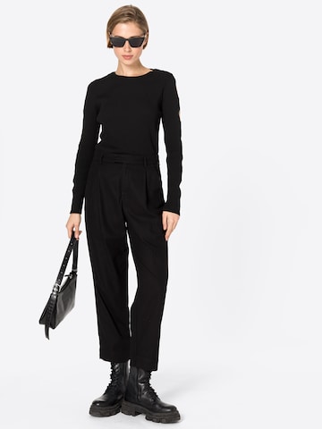 HOPE Loose fit Trousers with creases 'ALTA' in Black