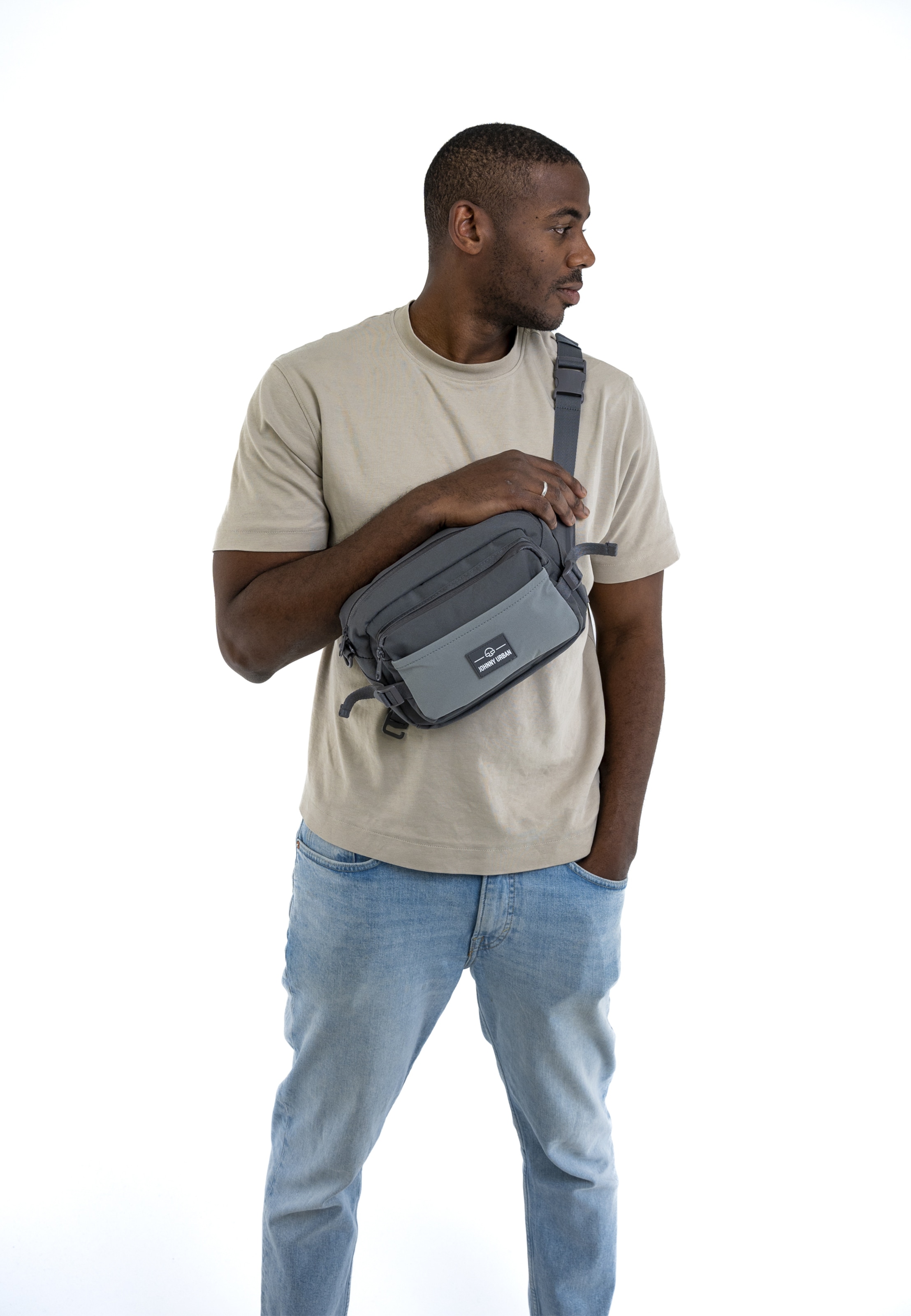 Johnny Urban Belt bag Travis in Light Grey Dark Grey ABOUT YOU