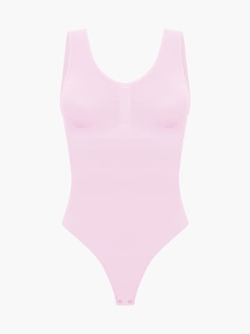 creamy Shapingbody 'Tank Bodysuit Sculpting Shapewear mit String' in Pink: Vorderseite