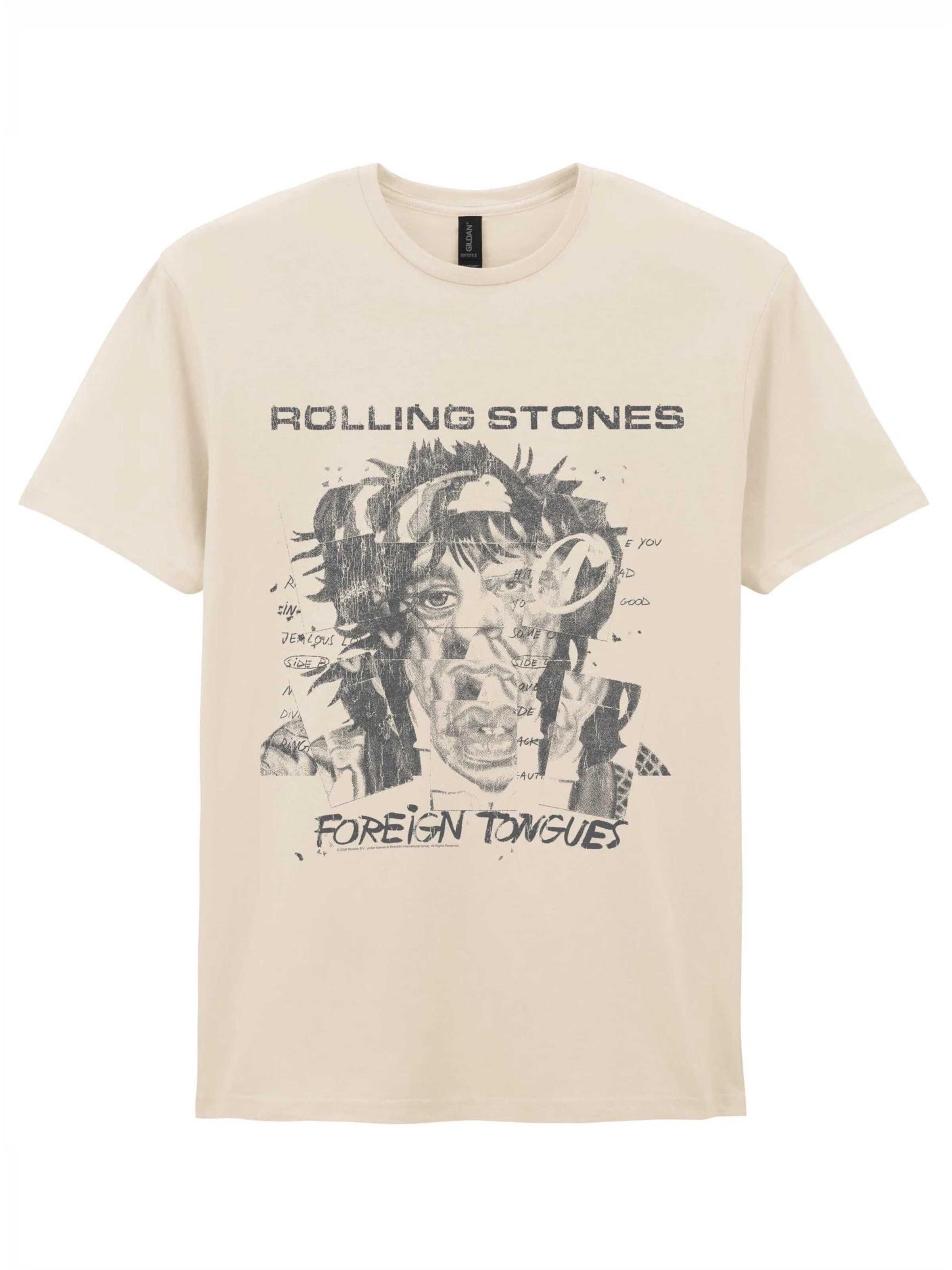 T-Shirt 'Rolling Stones Foreign Tongues Art Tracks T-Shirt' THE ROLLING STONES en blanc : devant