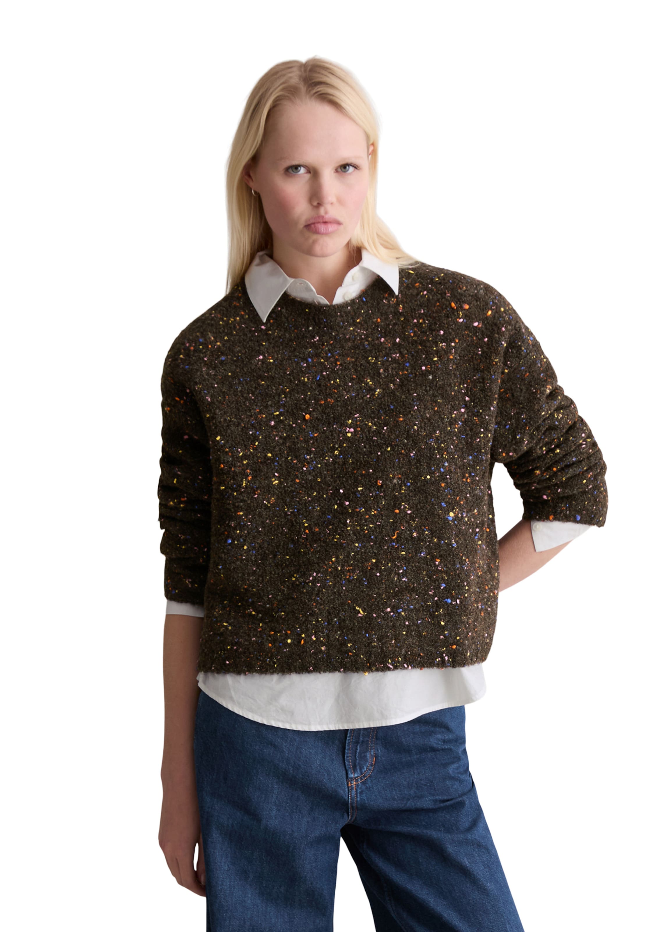 Marc O'Polo DENIM Trui in Bruin: voorkant