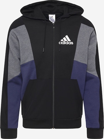 ADIDAS SPORTSWEAR Sports sweat jacket 'Essentials Colorblock ' in Black: front