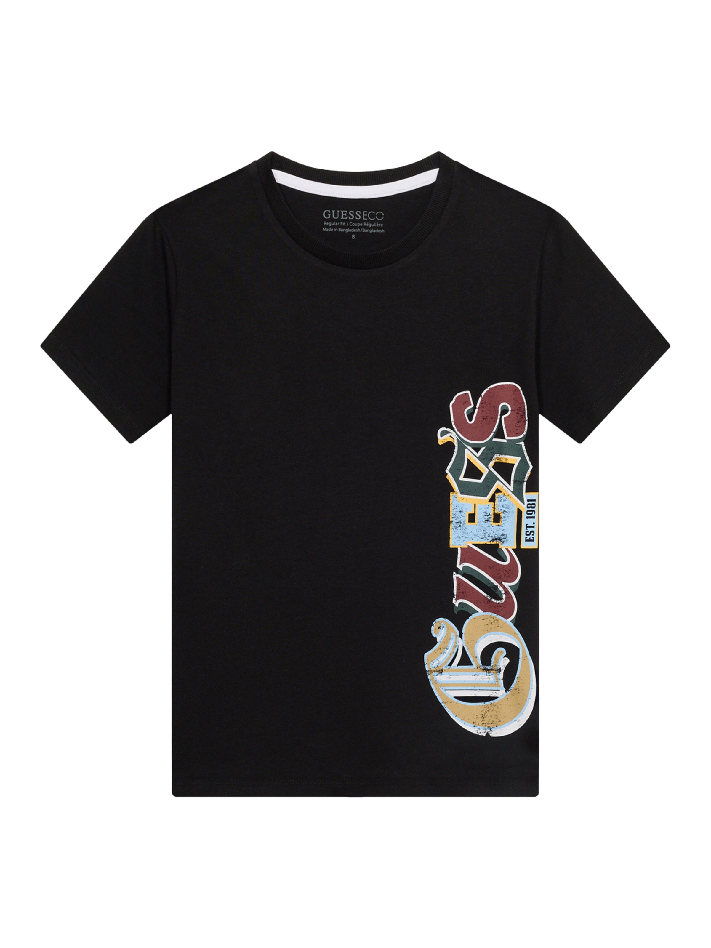 GUESS T-Shirt in Schwarz: Vorderseite