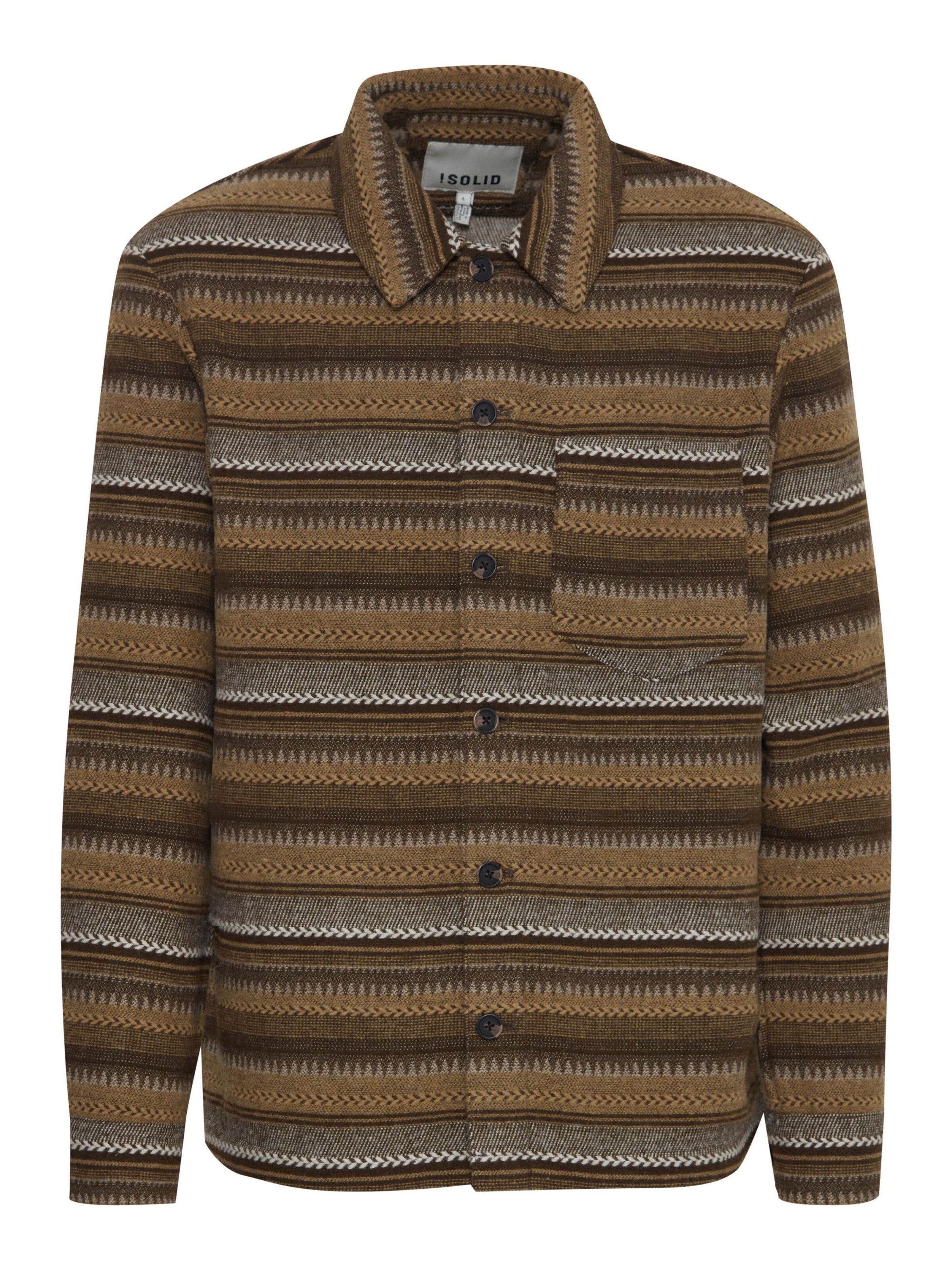 !Solid - Regular Fit Casaco meia-estação ' MICHA ' em castanho: frente