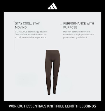 ADIDAS PERFORMANCE Skinny Workout Pants 'Essentials' in Brown