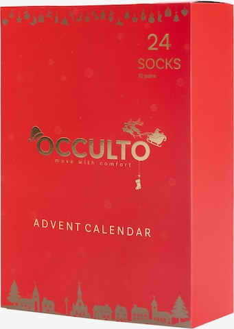 Chaussettes de sport 'Adventskalender' Occulto en rouge : devant