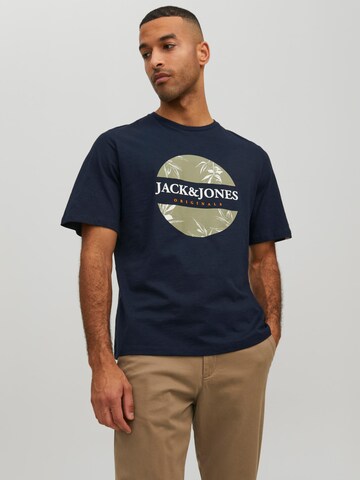 JACK & JONES T-Shirt 'Crayon Branding' in Blau: predná strana