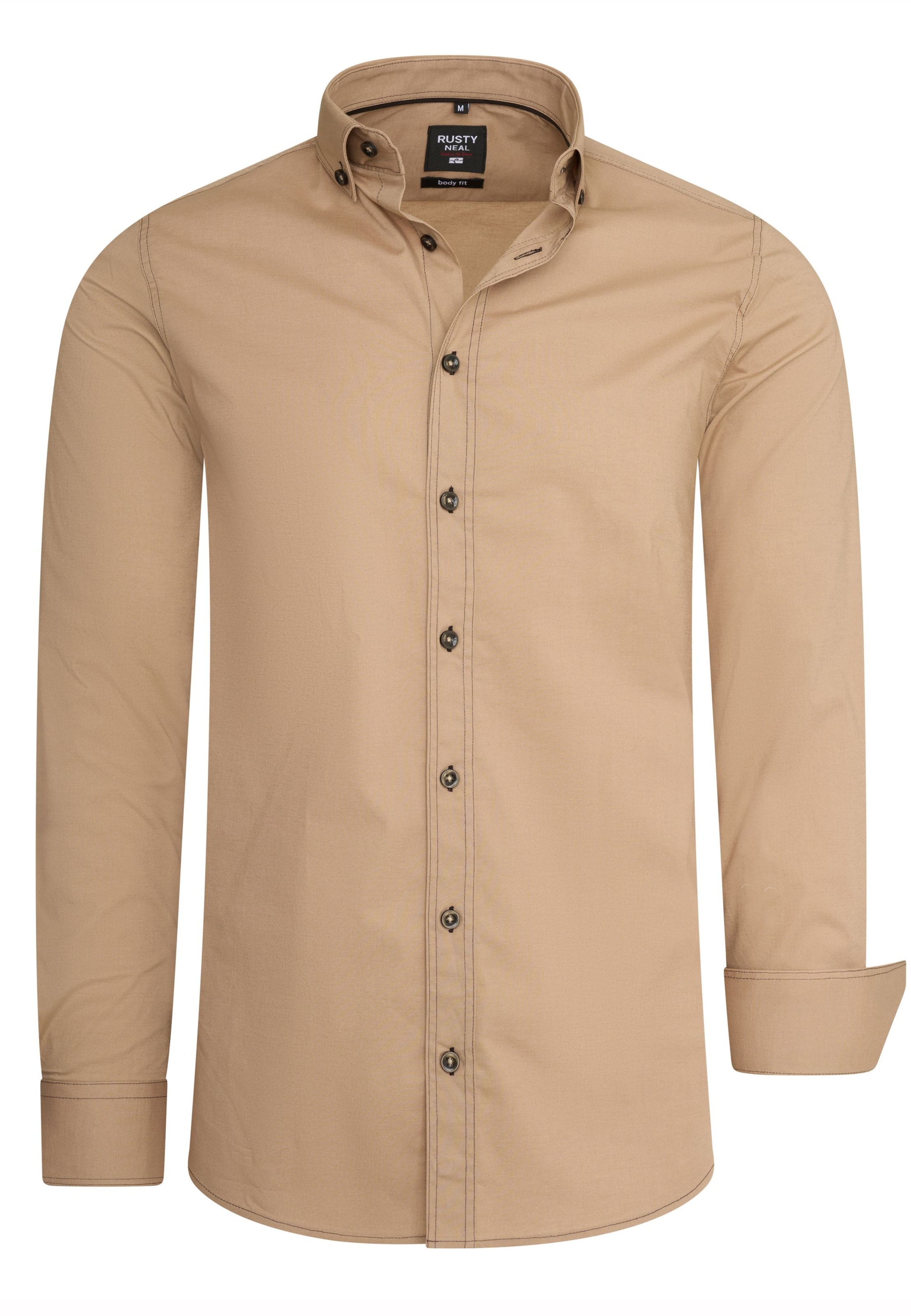 Rusty Neal Overhemd in Beige: voorkant