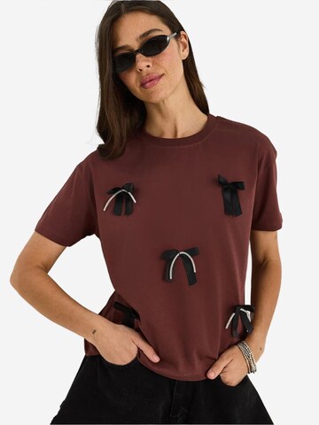 T-shirt Bianco Lucci en marron