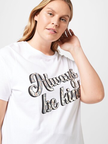 River Island Plus T-shirt 'ALWAYS BE KIND' i vit