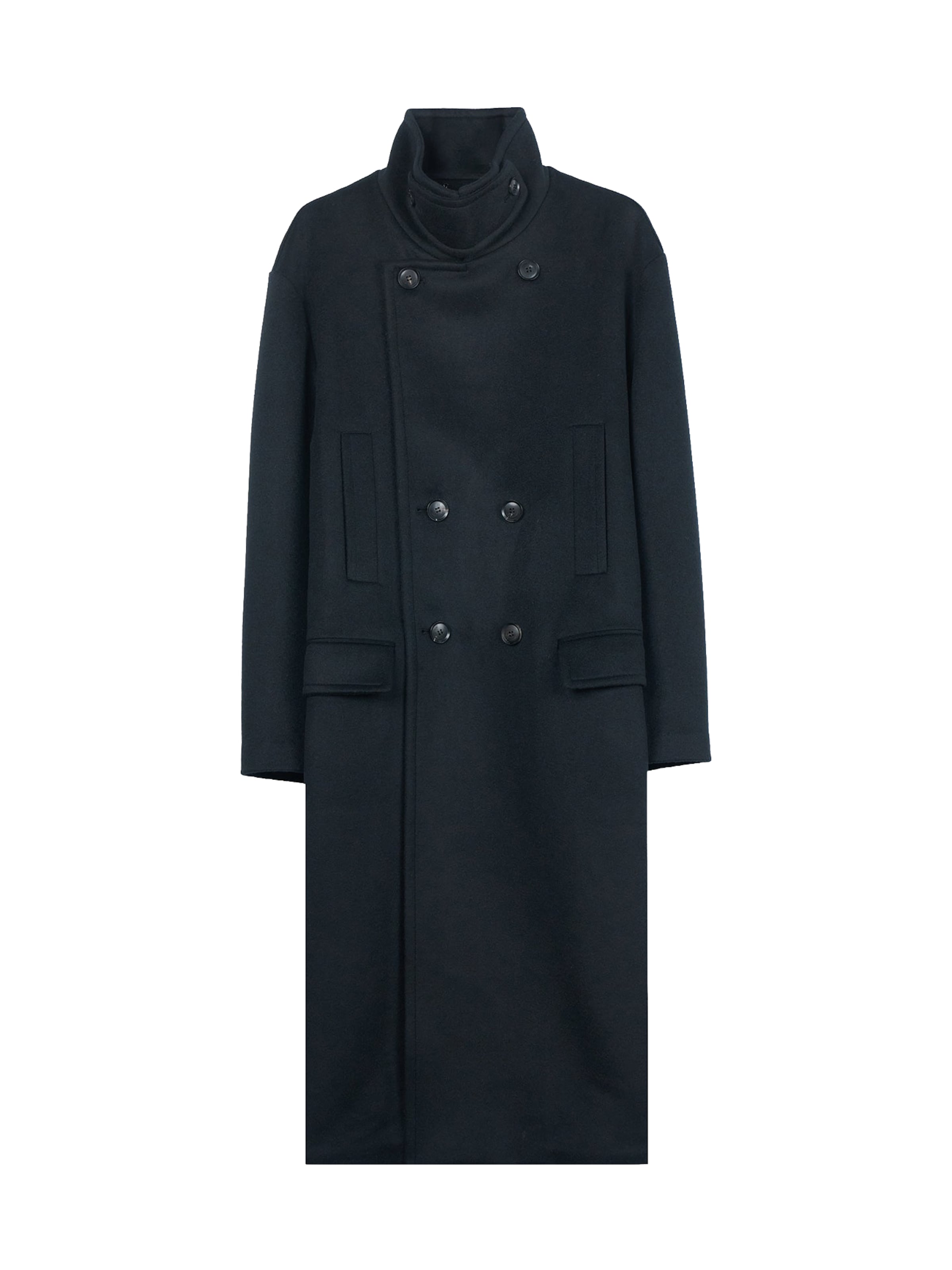 GOBI Cashmere Between-Seasons Coat 'Unisex Cashmere Trench Coat' in Black, Item view