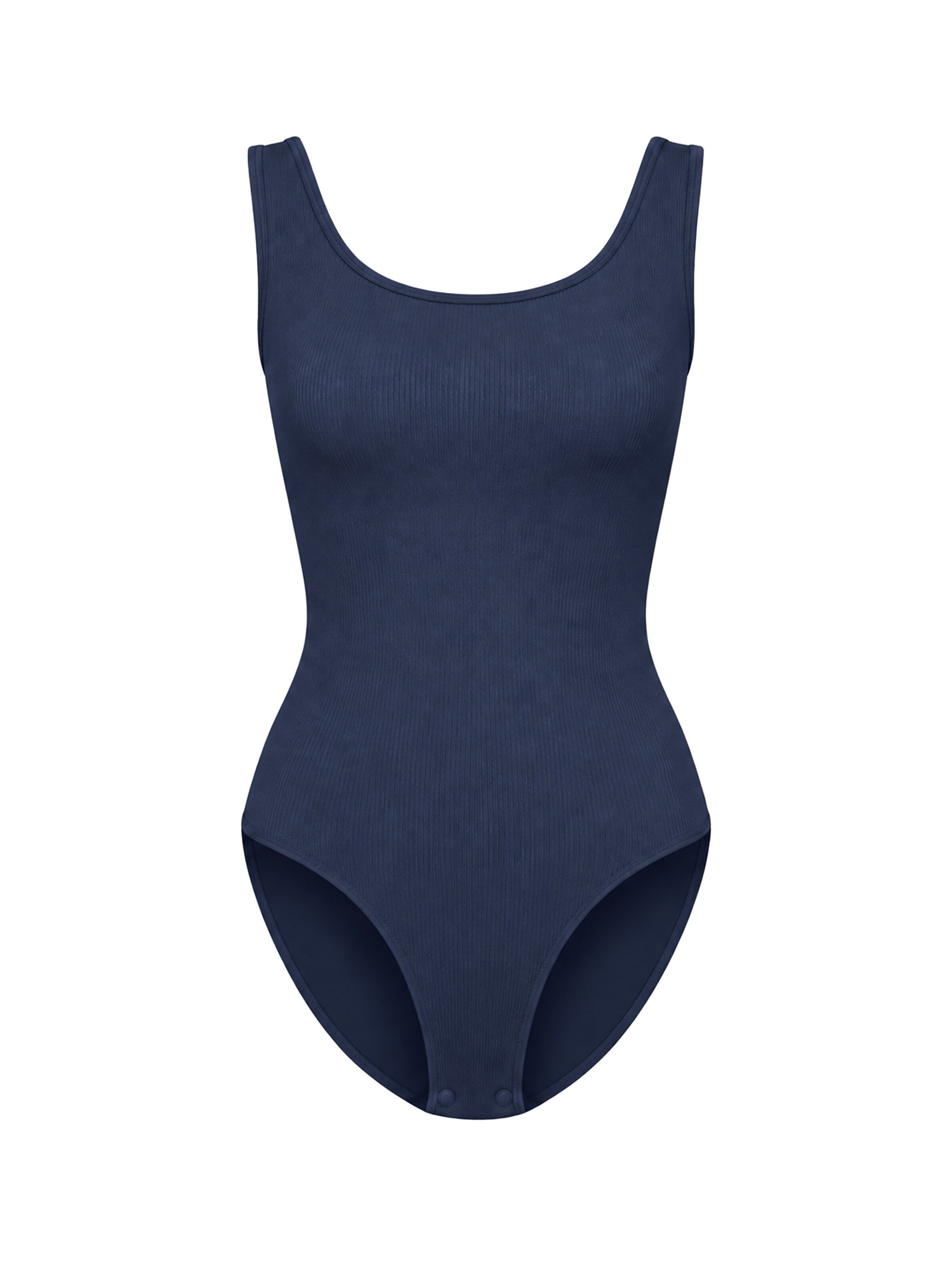 cfab Body 'Ribbed Tank Sculpting Bodysuit with Slip' in Blauw: voorkant