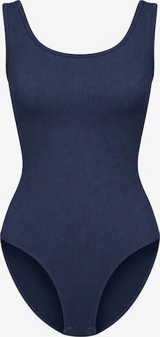 cfab Body 'Ribbed Tank Sculpting Bodysuit with Slip' in Blauw: voorkant