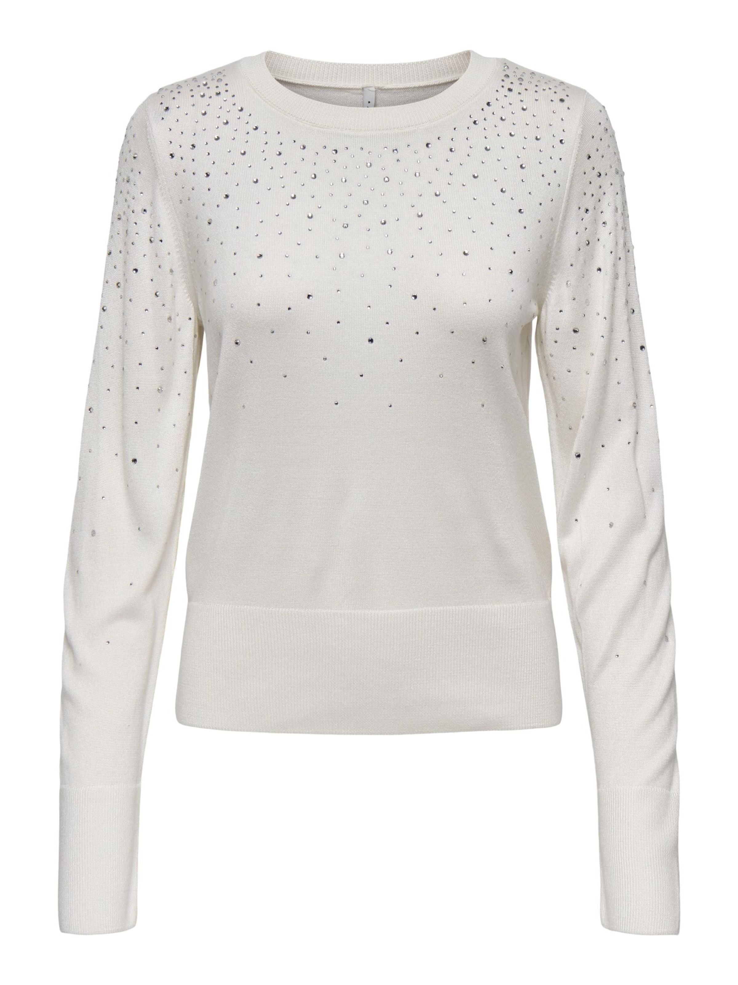 ONLY Pullover 'SOLITA' in silber / weiß, Produktansicht