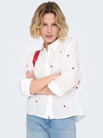 ONLY - Blusa 'ONLHEART' en blanco