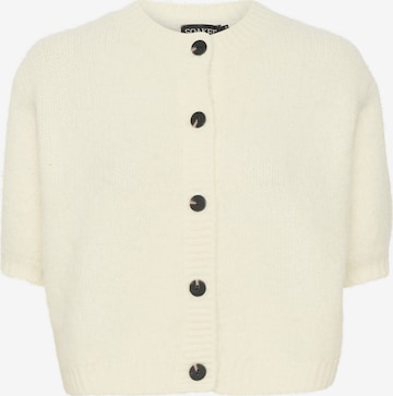 SOAKED IN LUXURY Knit Cardigan in White: front