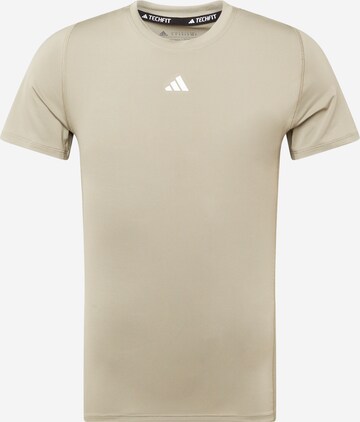 ADIDAS PERFORMANCE Functioneel shirt 'Techfit' in Beige: voorkant