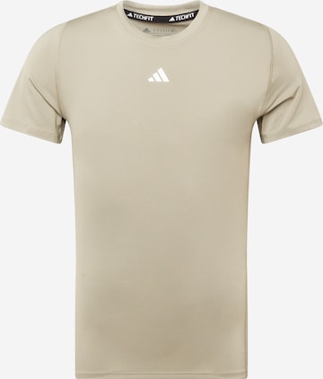 ADIDAS PERFORMANCE Funkční tričko 'Techfit' – béžová: přední strana