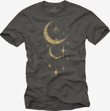 MAKAYA Shirt 'Moon Stars' in Grey: front