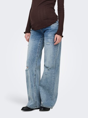 Only Maternity Wide leg Jeans 'OLMBlush' in Blauw: voorkant