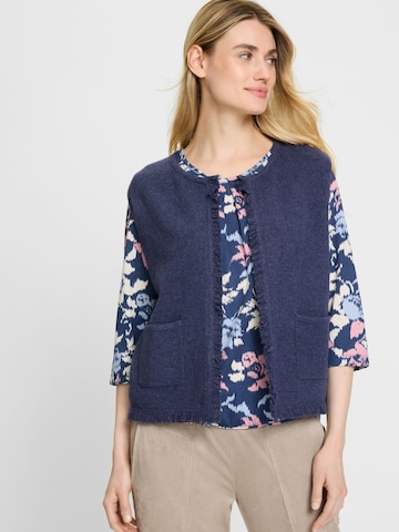 Olsen Cardigan, mit Fransen am Saum, Länge ca. 52 cm in Blau: Vorderseite