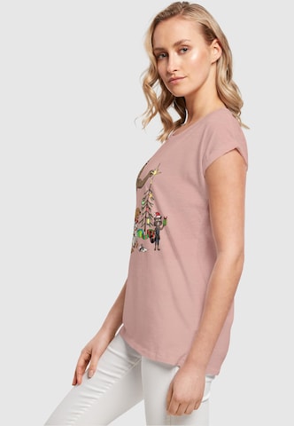 ABSOLUTE CULT Shirt 'Guardians Of The Galaxy - Holiday Festive Group' in Roze