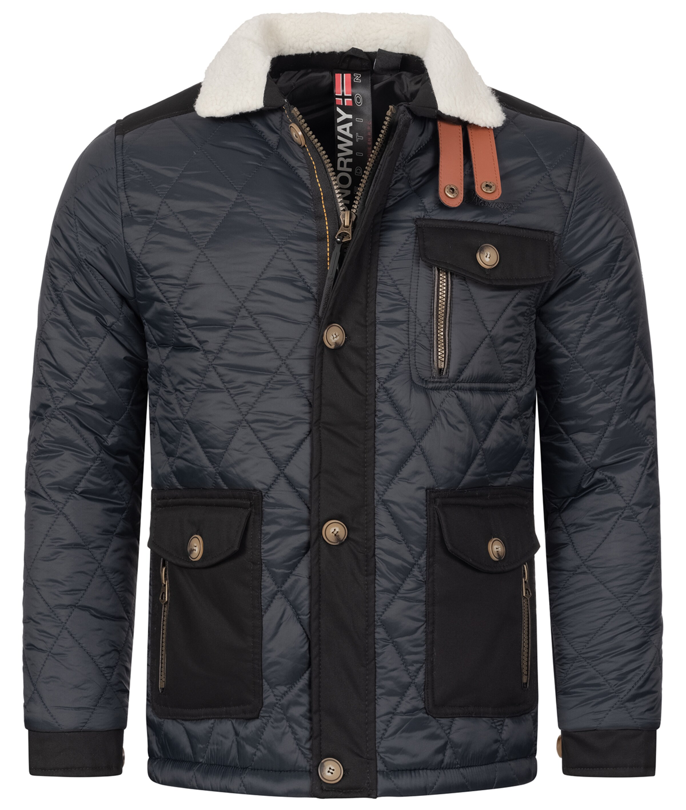 Geo Norway Winterjacke in Schwarz: Vorderseite