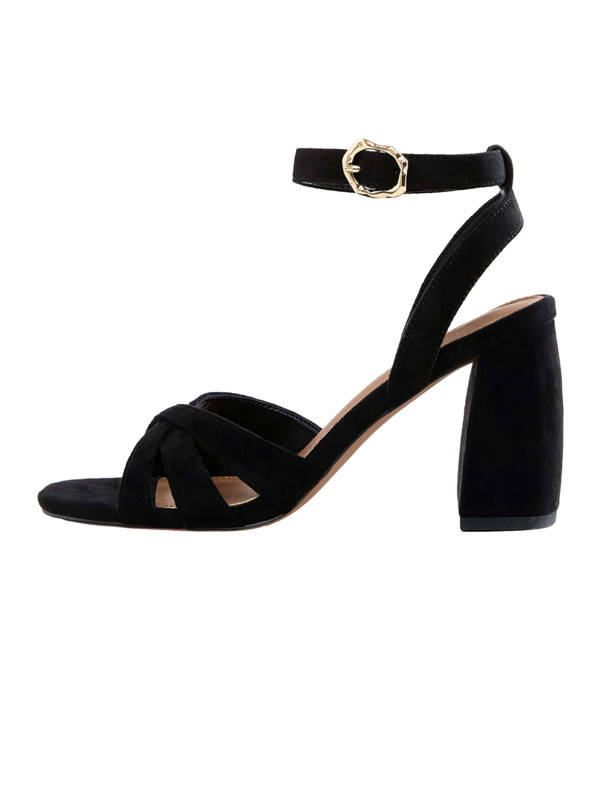 Sandalo con cinturino di love & roses in nero: frontale