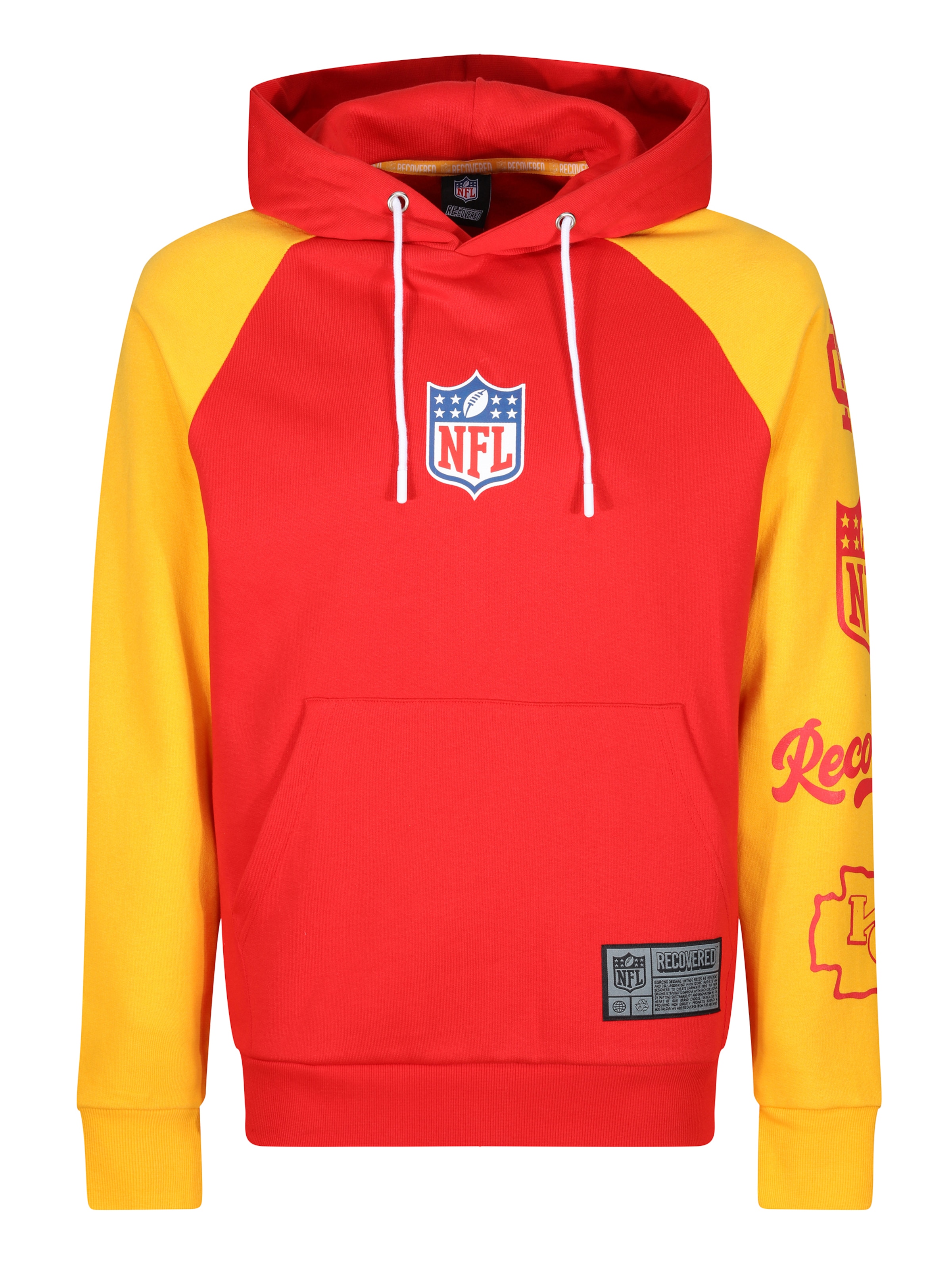 Recovered Sweatshirt 'NFL Chiefs 1993' in Gelb: Vorderseite