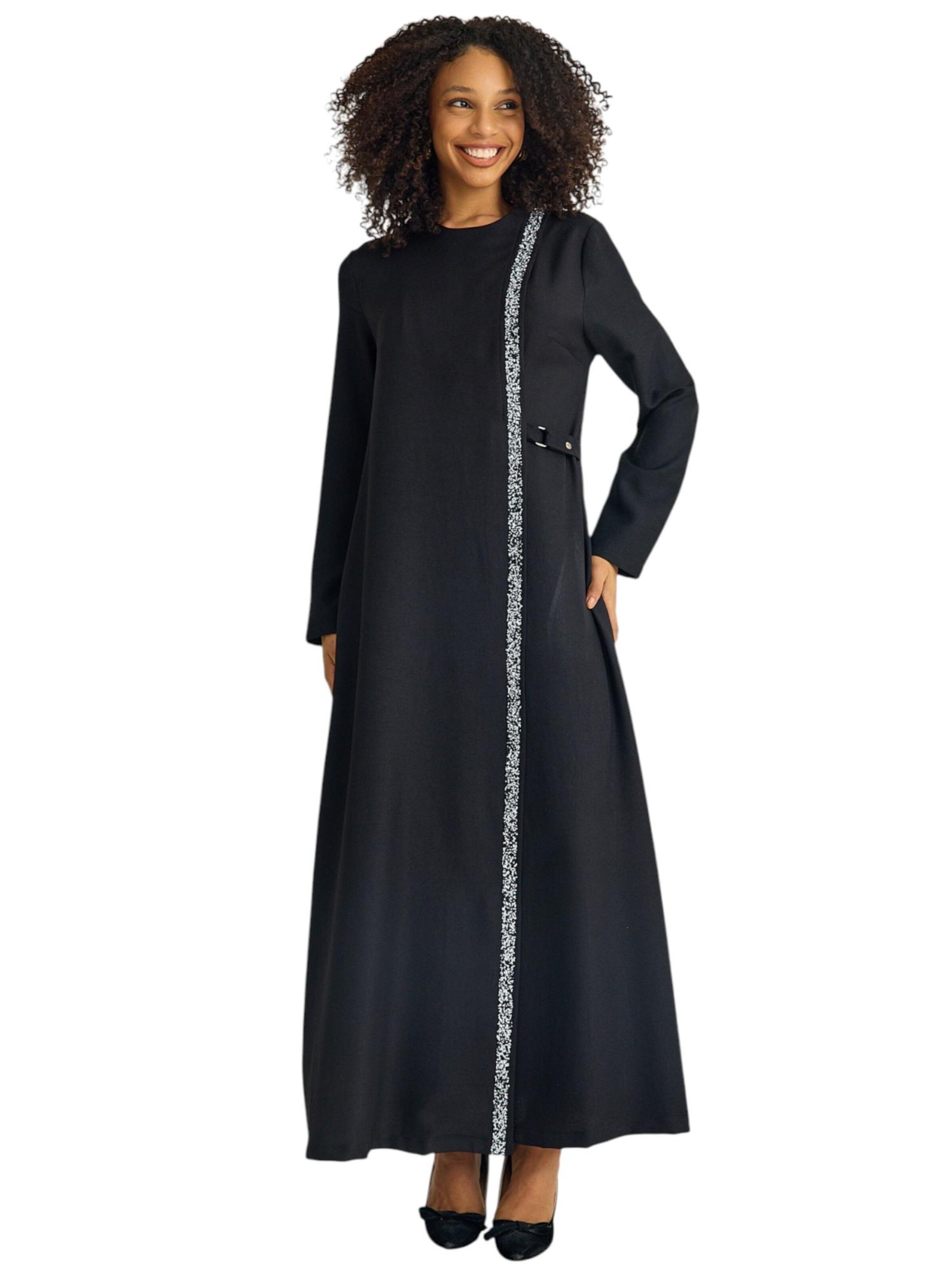 fashionshowcase Jurk 'Leila-Ferace' in Zwart