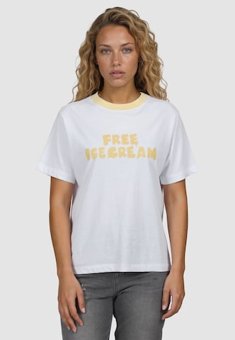 Kleinigkeit - Camisa 'Free Ice Cream' em amarelo: frente