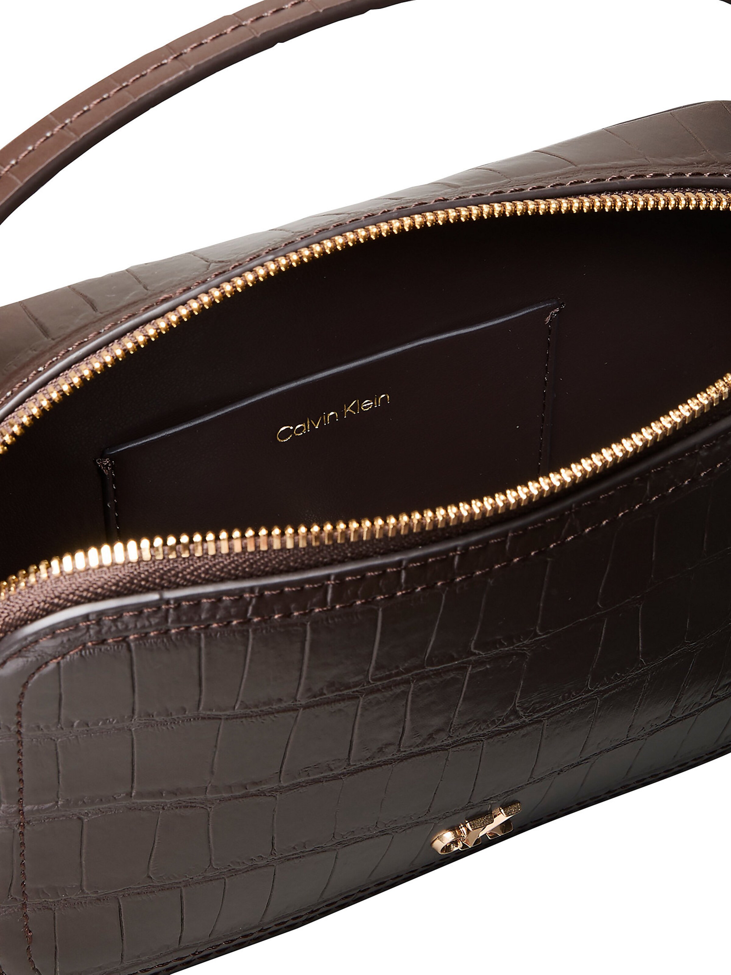 Calvin Klein - Regular Mala de câmara 'Monogram Crocodile' em castanho