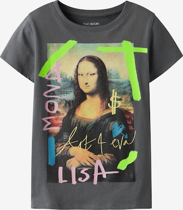 pilka TWO SOON Marškinėliai 'Kunst': priekis