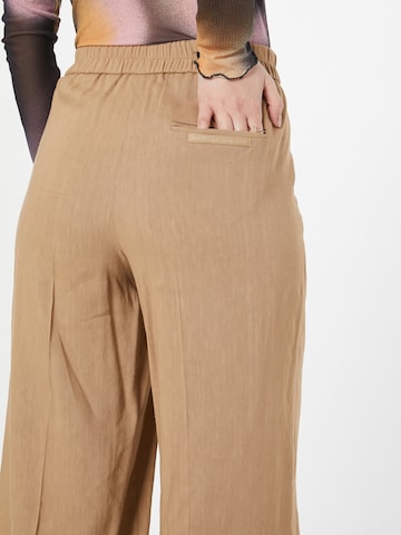 Wide Leg Pantalon à plis Marella en beige