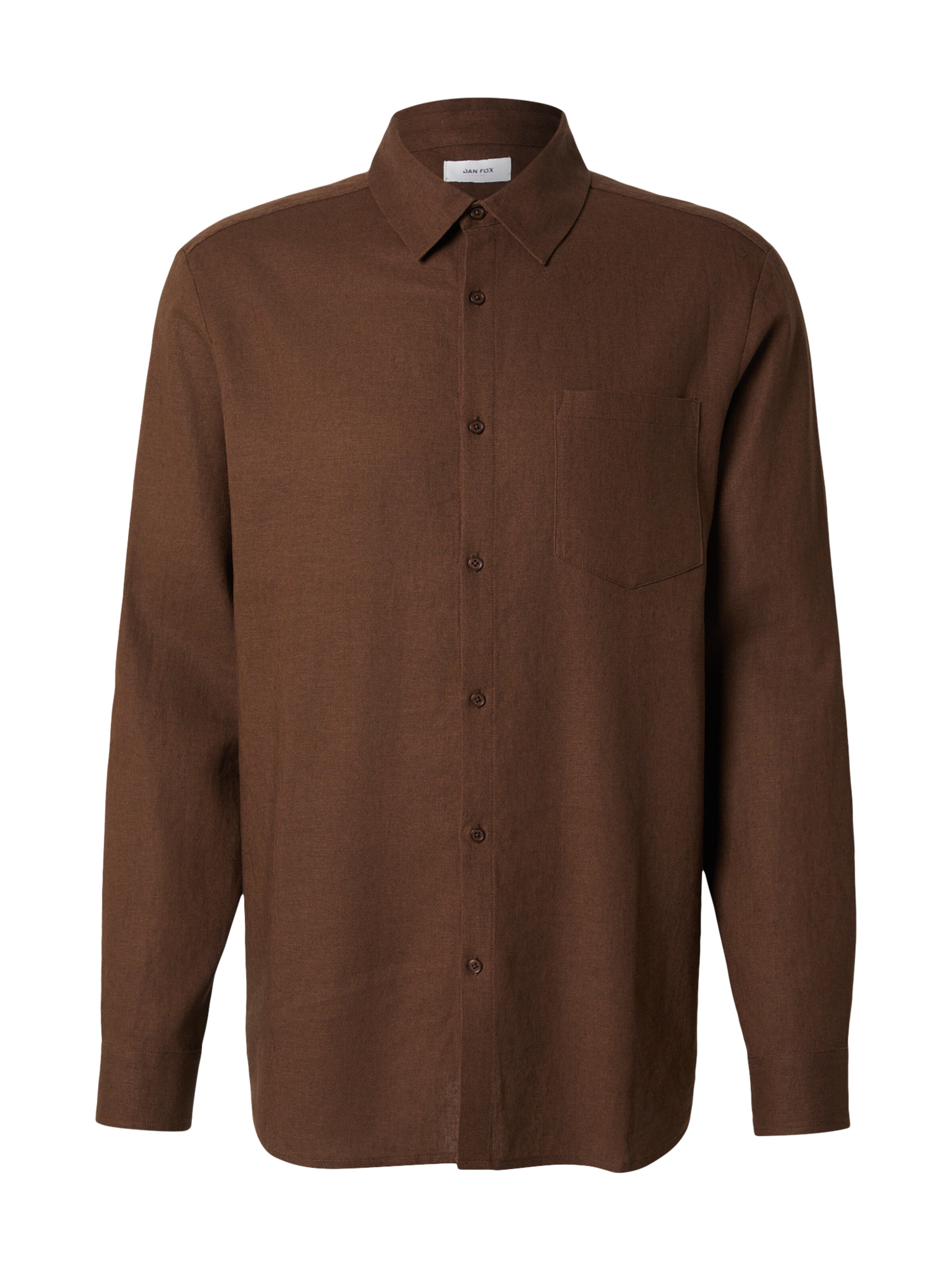DAN FOX APPAREL Regular fit Button Up Shirt 'Taha' in Brown: front