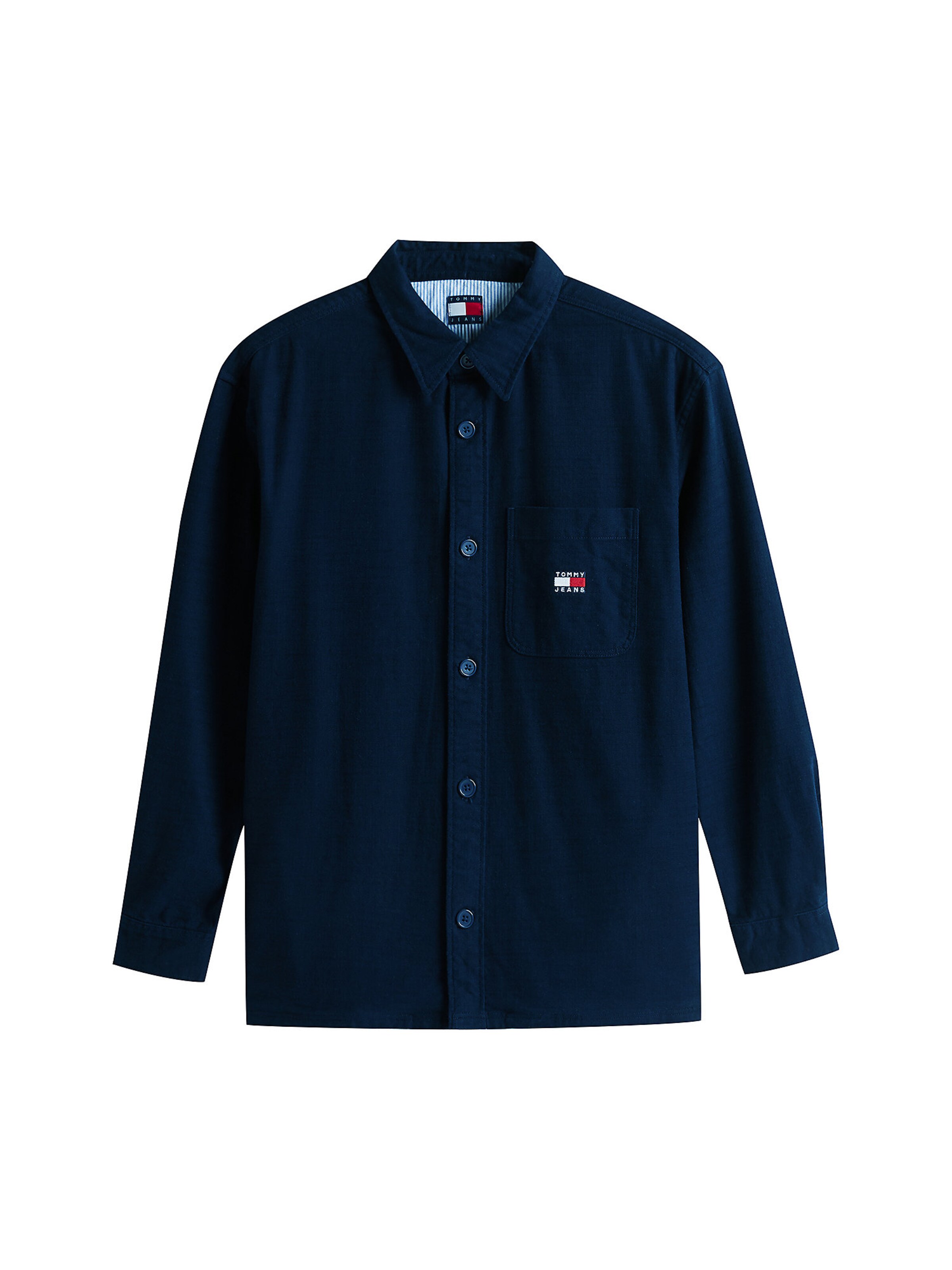 Tommy Jeans Comfort fit Overhemd in Blauw: voorkant