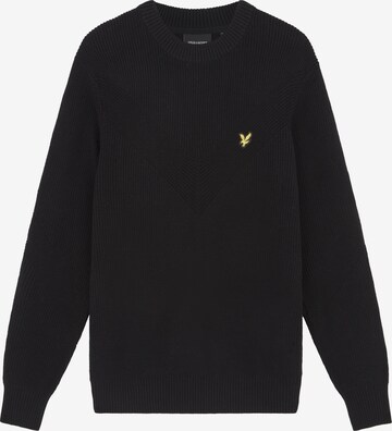 Pulover de la Lyle & Scott pe negru: față