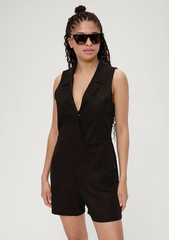 QS Jumpsuit in Zwart: voorkant