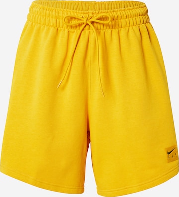 Loosefit Pantalon de sport NIKE en jaune : devant