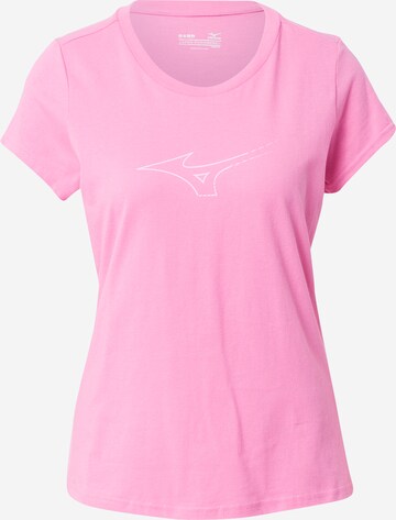 T-shirt fonctionnel MIZUNO en rose : devant