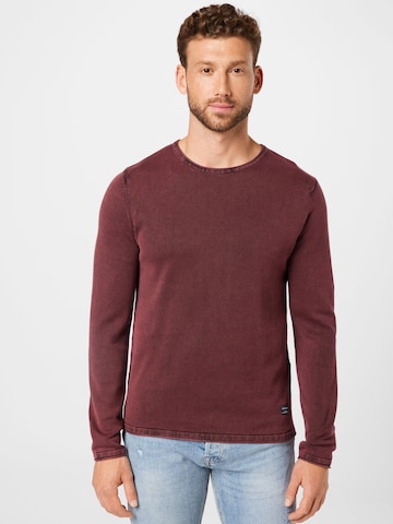 JACK & JONES - Regular Fit Pullover 'Leo' em vermelho: frente