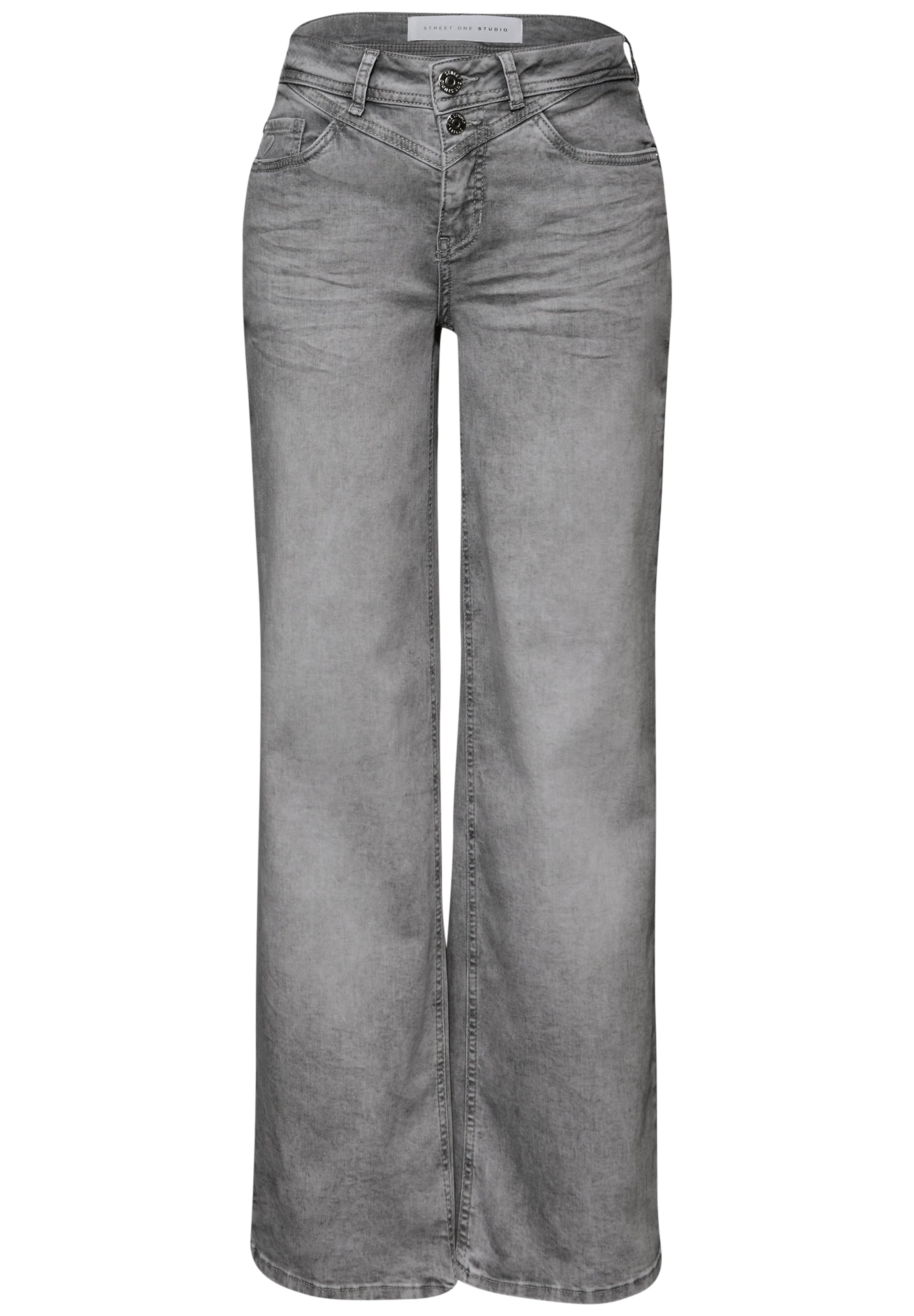 Street One Studio Loosefit Jeans in Grau: Vorderseite