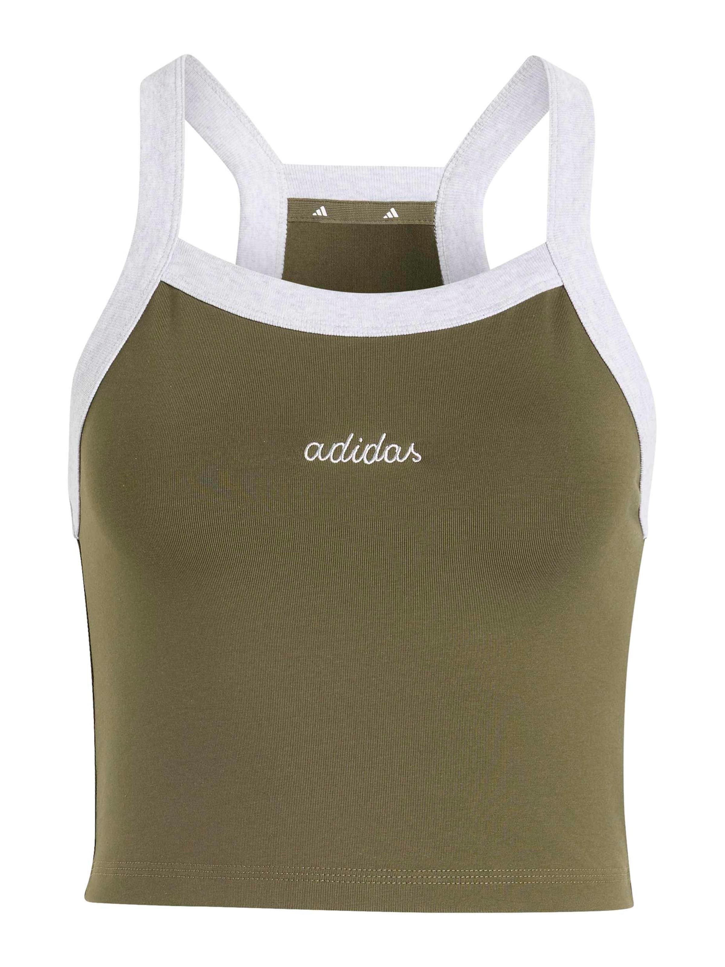 ADIDAS SPORTSWEAR Sporttop 'Seasonal Essentials' in XS in oliv / weiß, Produktansicht