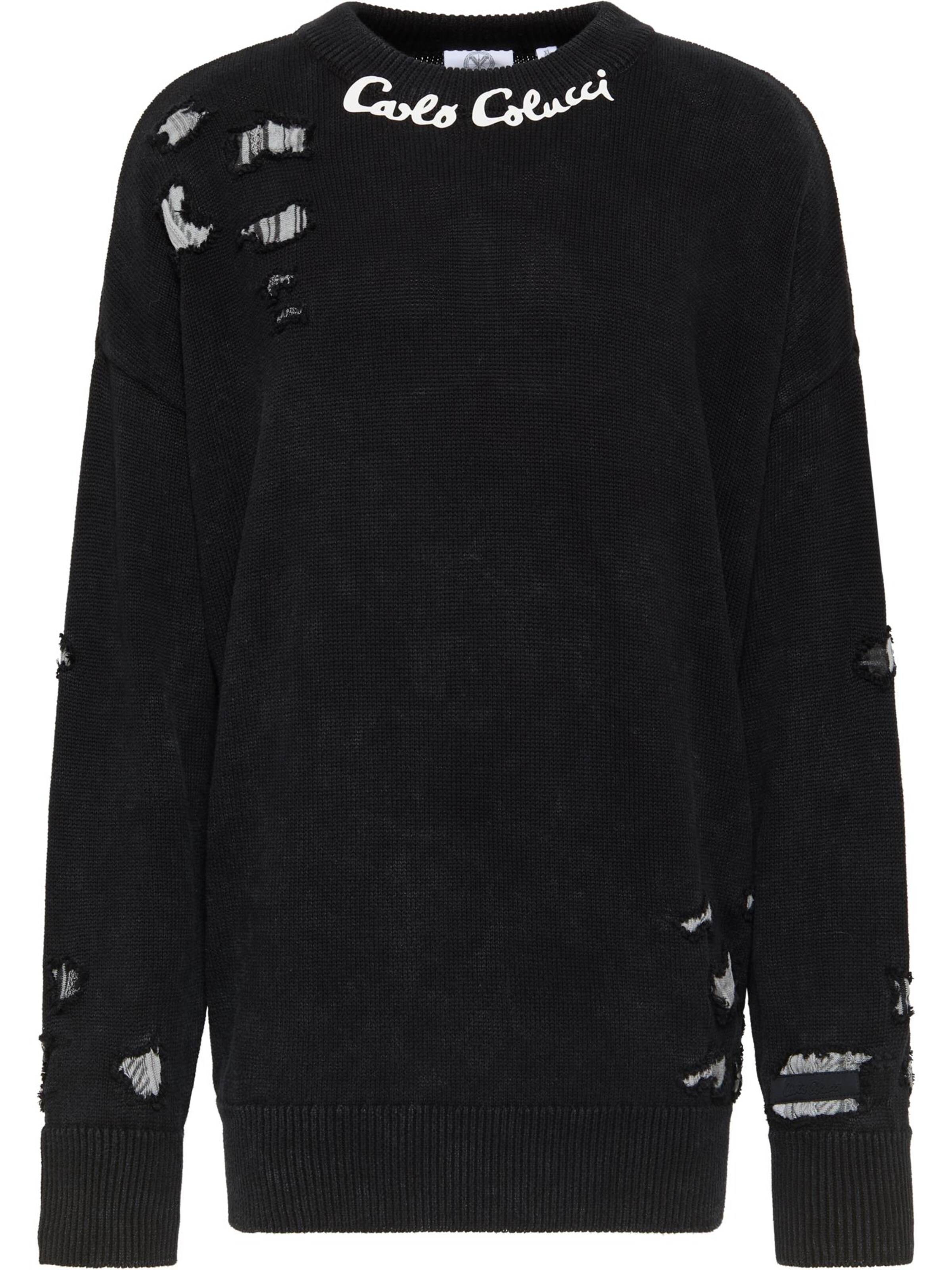 Carlo Colucci Pullover in Schwarz: Vorderseite