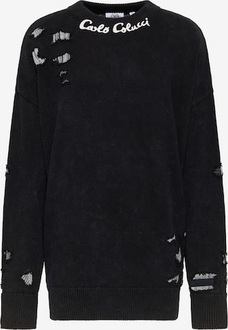 Pull-over Carlo Colucci en noir : devant